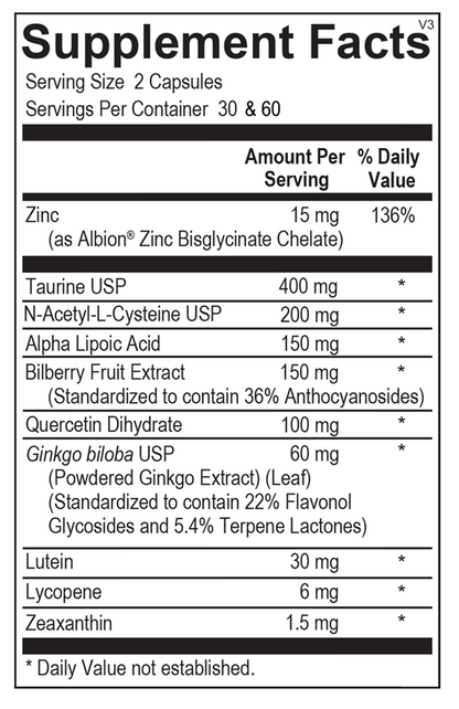 A picture of a label with supplement facts