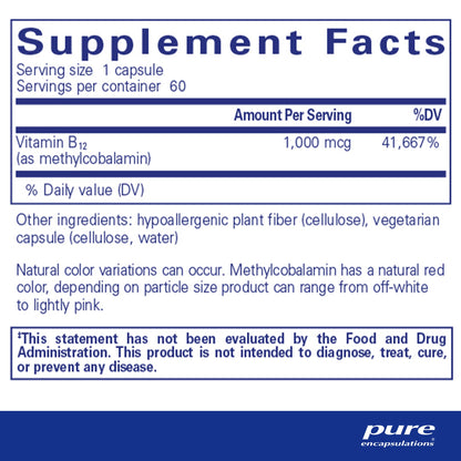 Pure Encapsulations Methylcobalamin 1,000 mcg