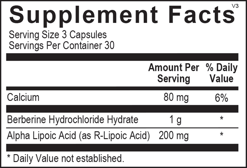 A picture of the supplement facts label.  