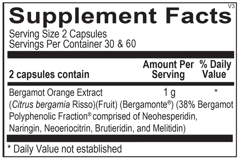 A picture of the supplement facts label.  