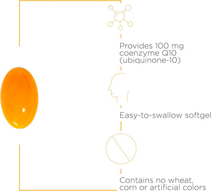 An orange softgel capsules that is easy to swallow, and contains no wheat, corn, or artificial flavors.