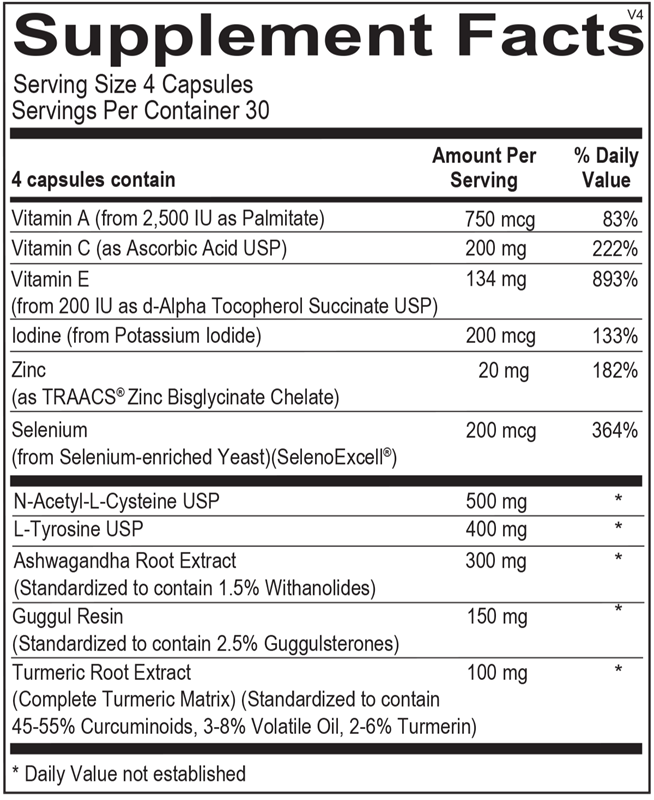 A picture of the supplement facts label.  
