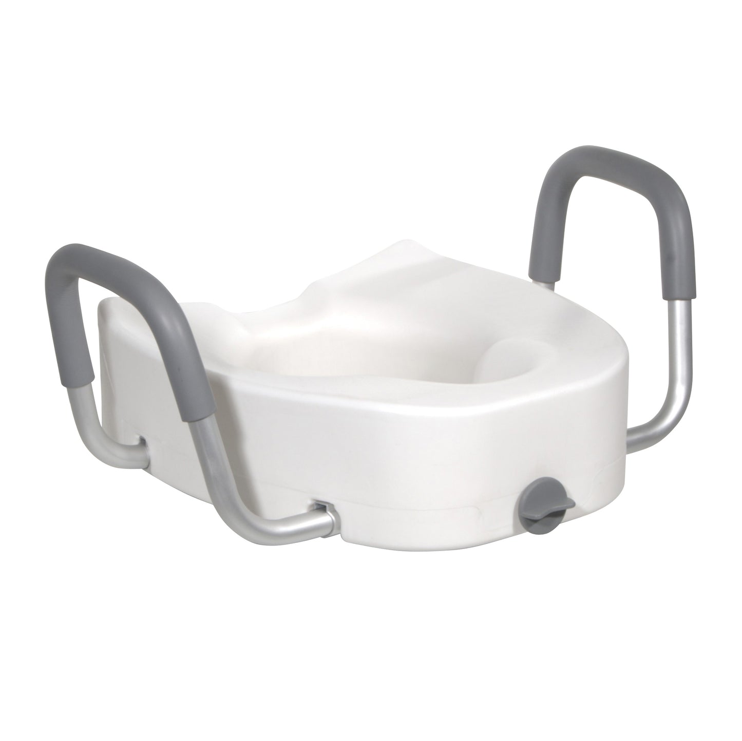 Elongated Raised Toilet Seat with Arms drive™ 4-1/2 Inch Height White 300 lbs. Weight Capacity (12013)