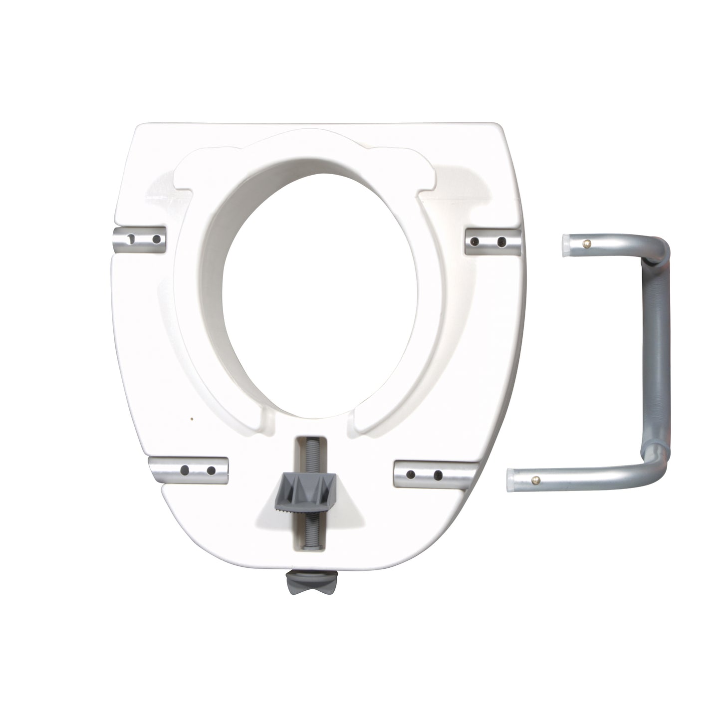 Elongated Raised Toilet Seat with Arms drive™ 4-1/2 Inch Height White 300 lbs. Weight Capacity (12013)