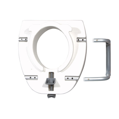 Elongated Raised Toilet Seat with Arms drive™ 4-1/2 Inch Height White 300 lbs. Weight Capacity (12013)