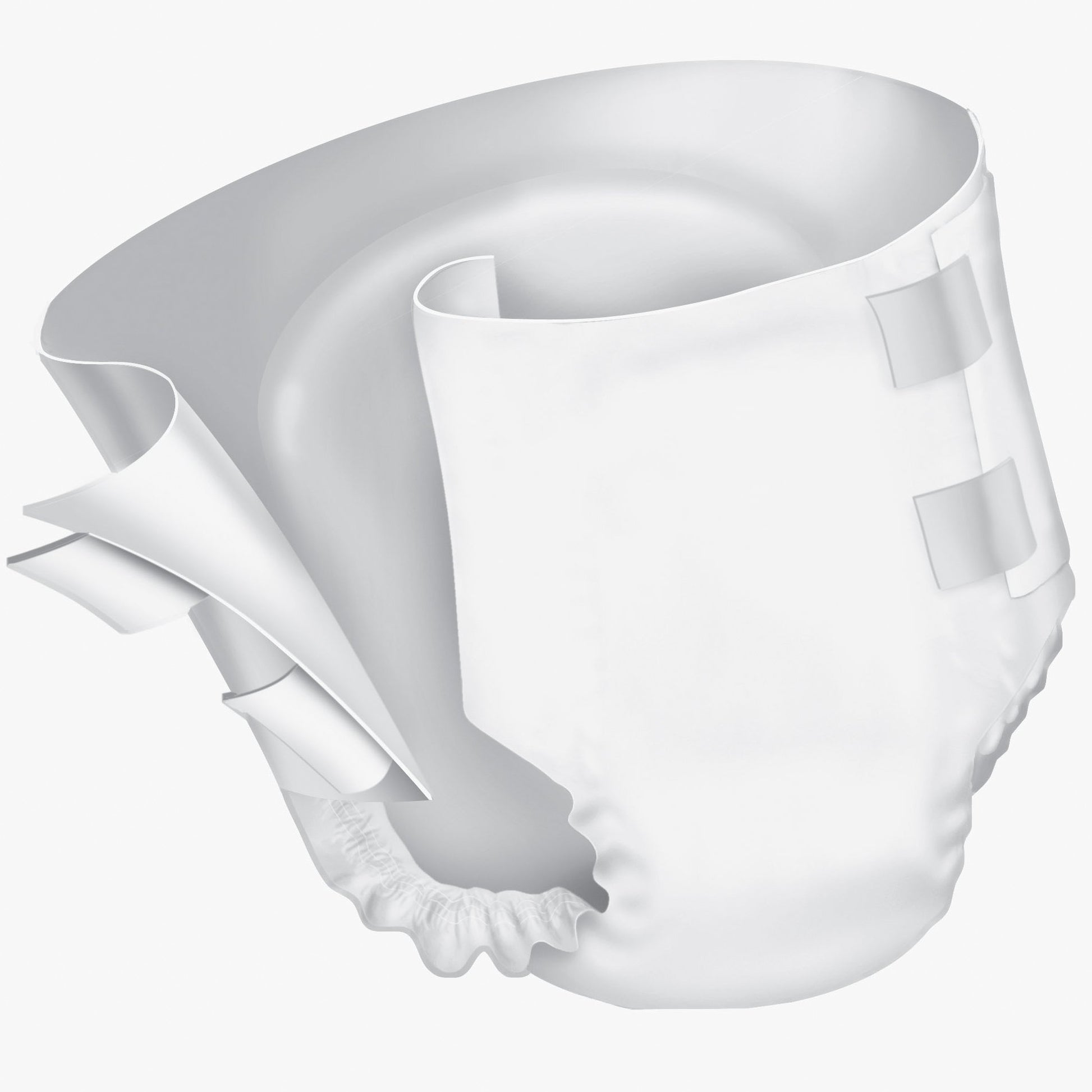 White diaper on a white background