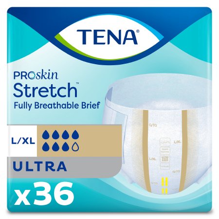 Unisex Adult Brief TENA ProSkin Stretch Ultra Disposable, Heavy Absorbency (67802, 67803, 61390)