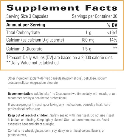 A list of supplement facts.  