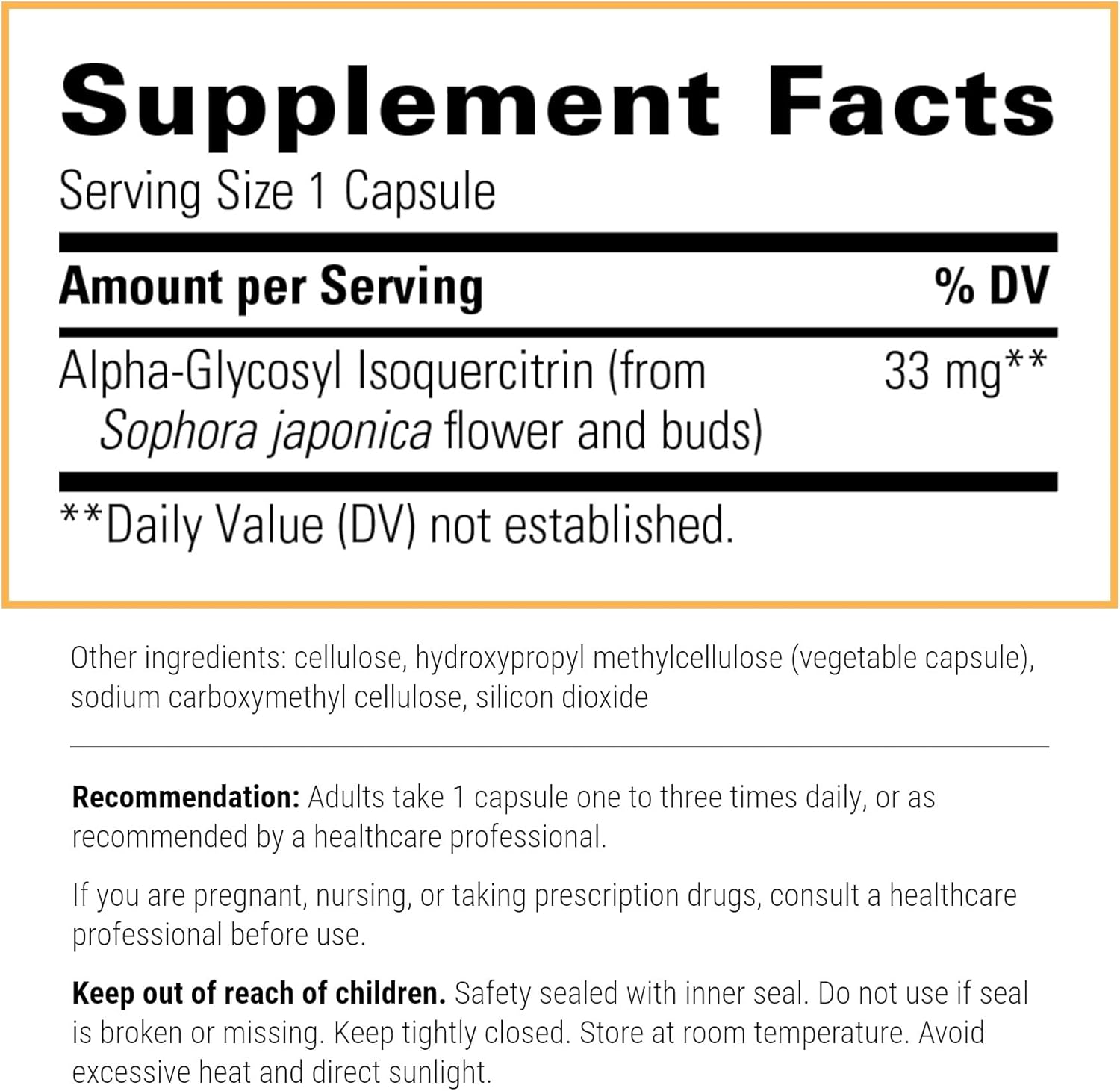 A picture of a label with supplement facts