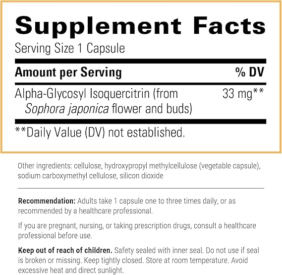 A list of supplement facts.  