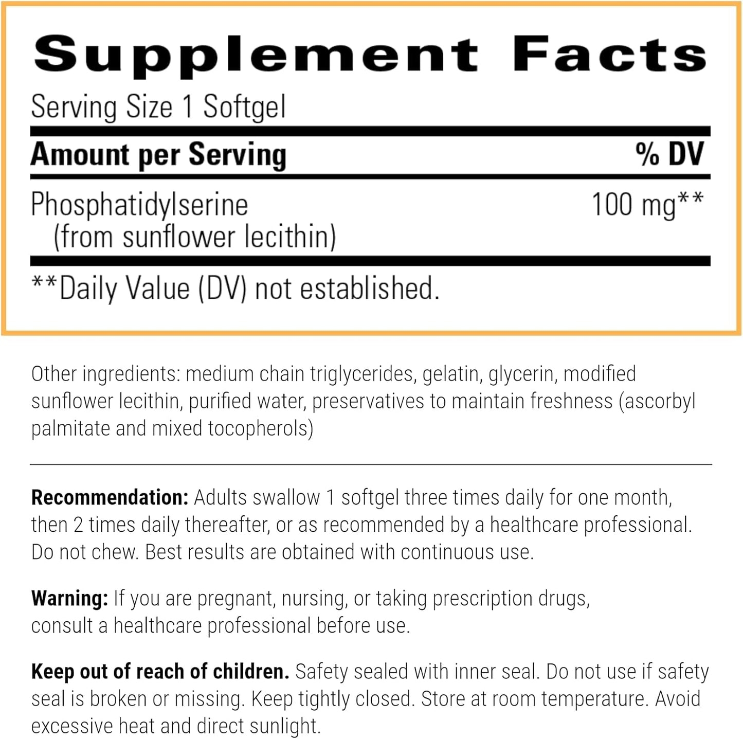 A picture of a label with supplement facts