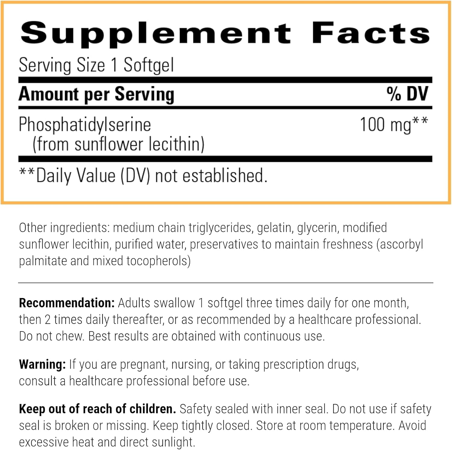A picture of a label with supplement facts
