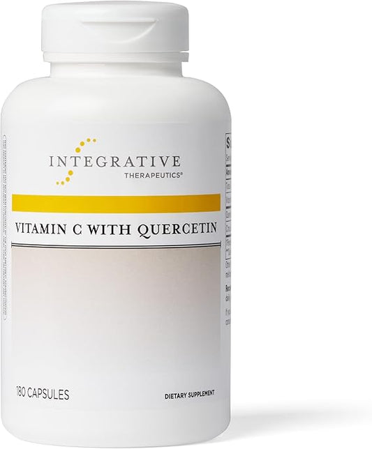 A bottle of Integrative Therapeutics Vitamin C with Quercetin, containing 90 capsules.