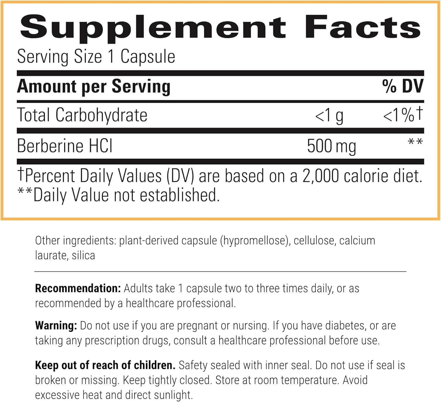 A picture of supplement facts and ingredients.
