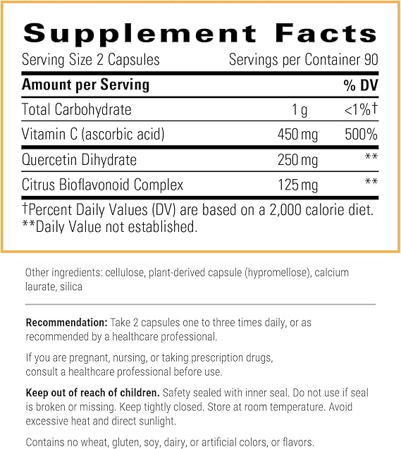 A list of supplement facts.