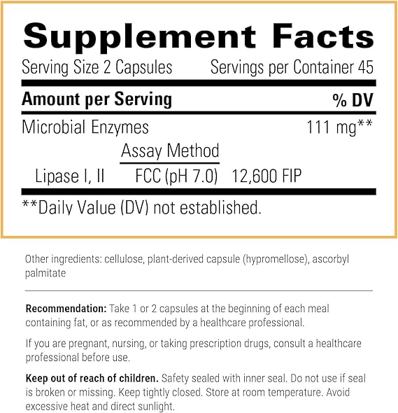A list of supplement facts
