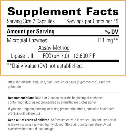 A list of supplement facts