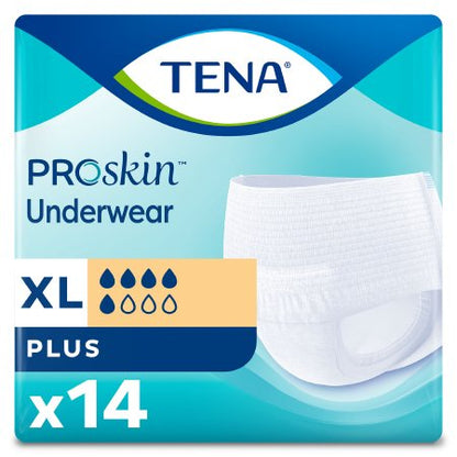Unisex Adult Absorbent Underwear TENA® ProSkin™ Plus Pull On with Tear Away Seams Large Disposable, Moderate Absorbency (72632, 72633, 72634)