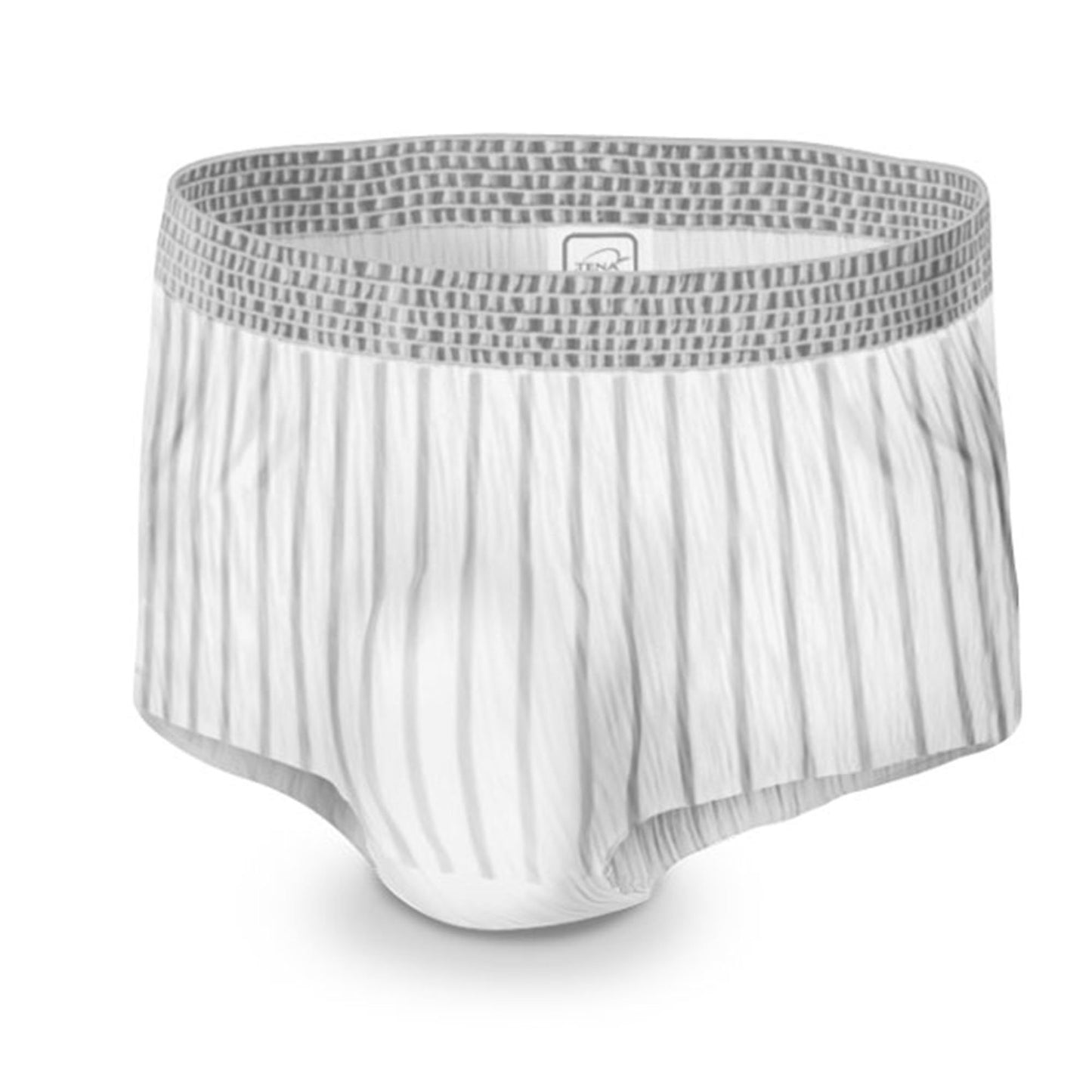 White underwear with gray waistband on a white background