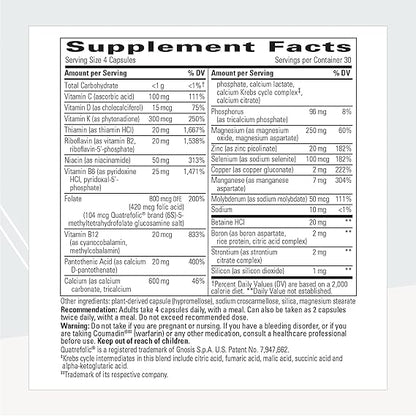A list of supplement facts