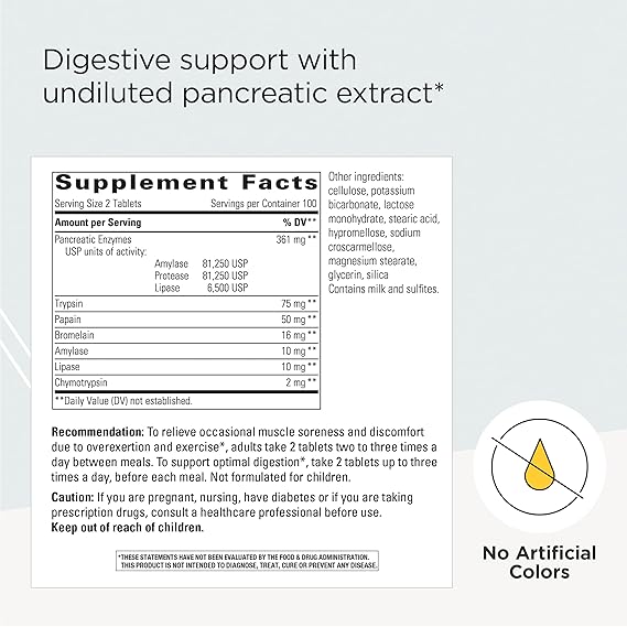 A list of supplement facts.  