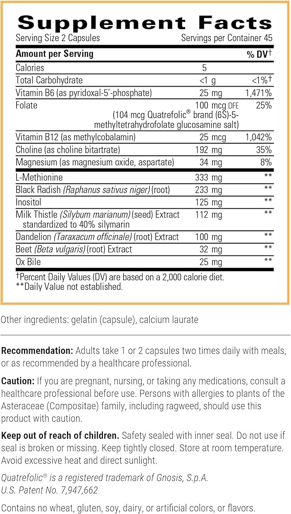 A list of supplement facts