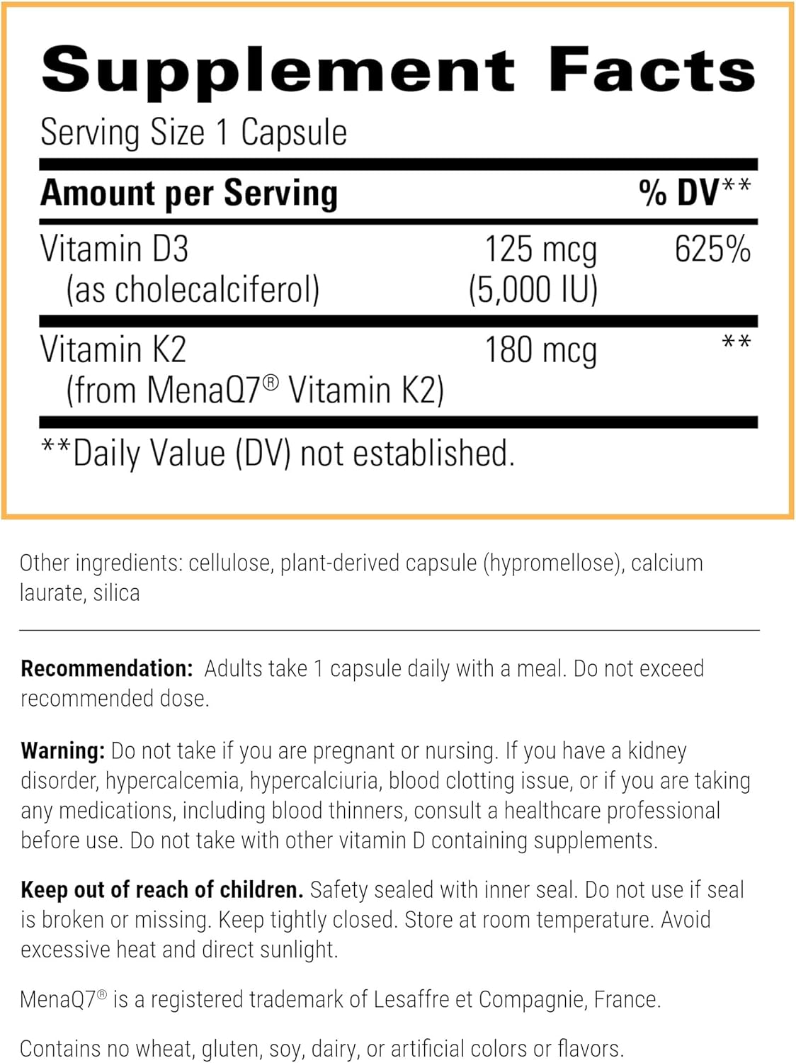 A picture of a label with supplement facts