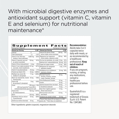 A picture of a label with supplement facts