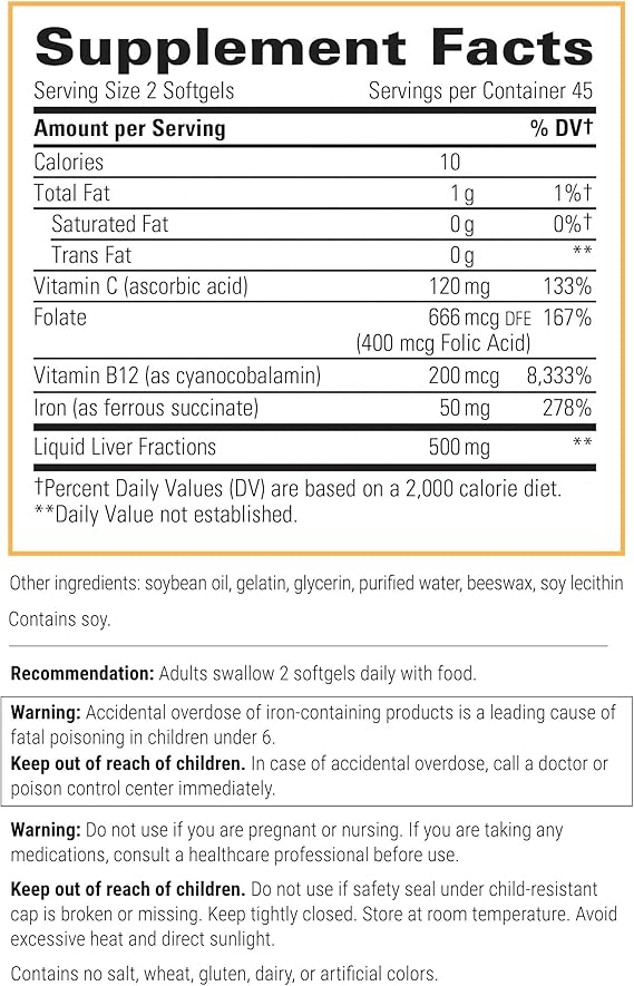 A list of supplement facts