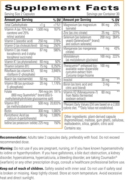 A picture of a label with supplement facts