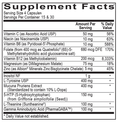 A picture of the supplement facts label.  