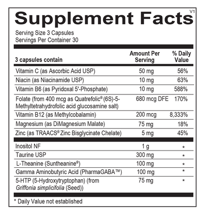 A picture of the supplement facts label.  