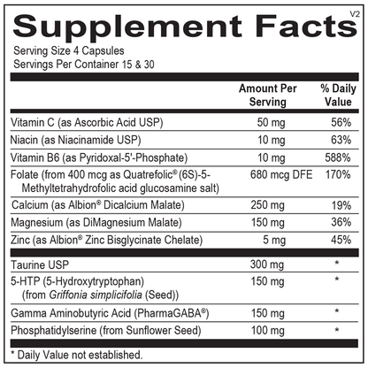 A picture of the supplement facts label.  