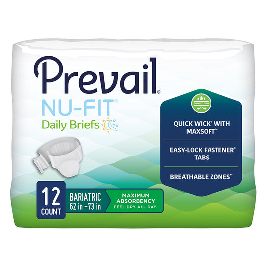 Unisex Adult Brief Brief Prevail® Nu-Fit®  Disposable Heavy Absorbency-Bariatric (CRB-017)