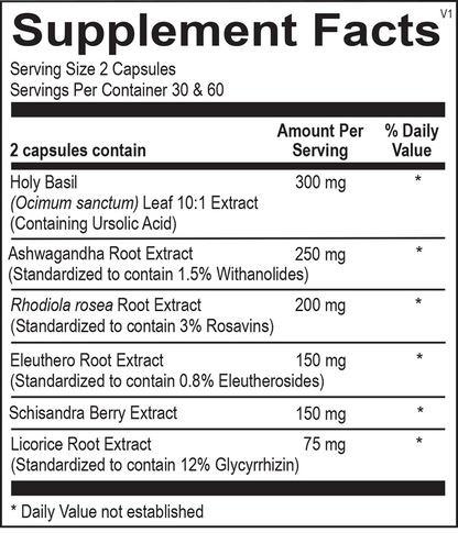 A picture of the supplement facts label.  
