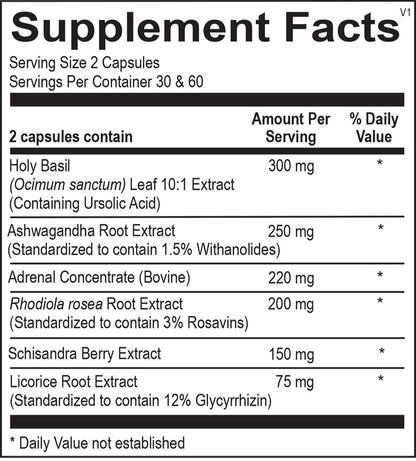 A picture of the supplement facts label.  
