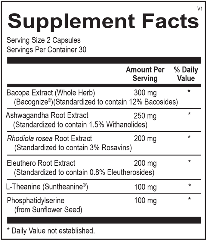 A picture of the supplement facts label.  