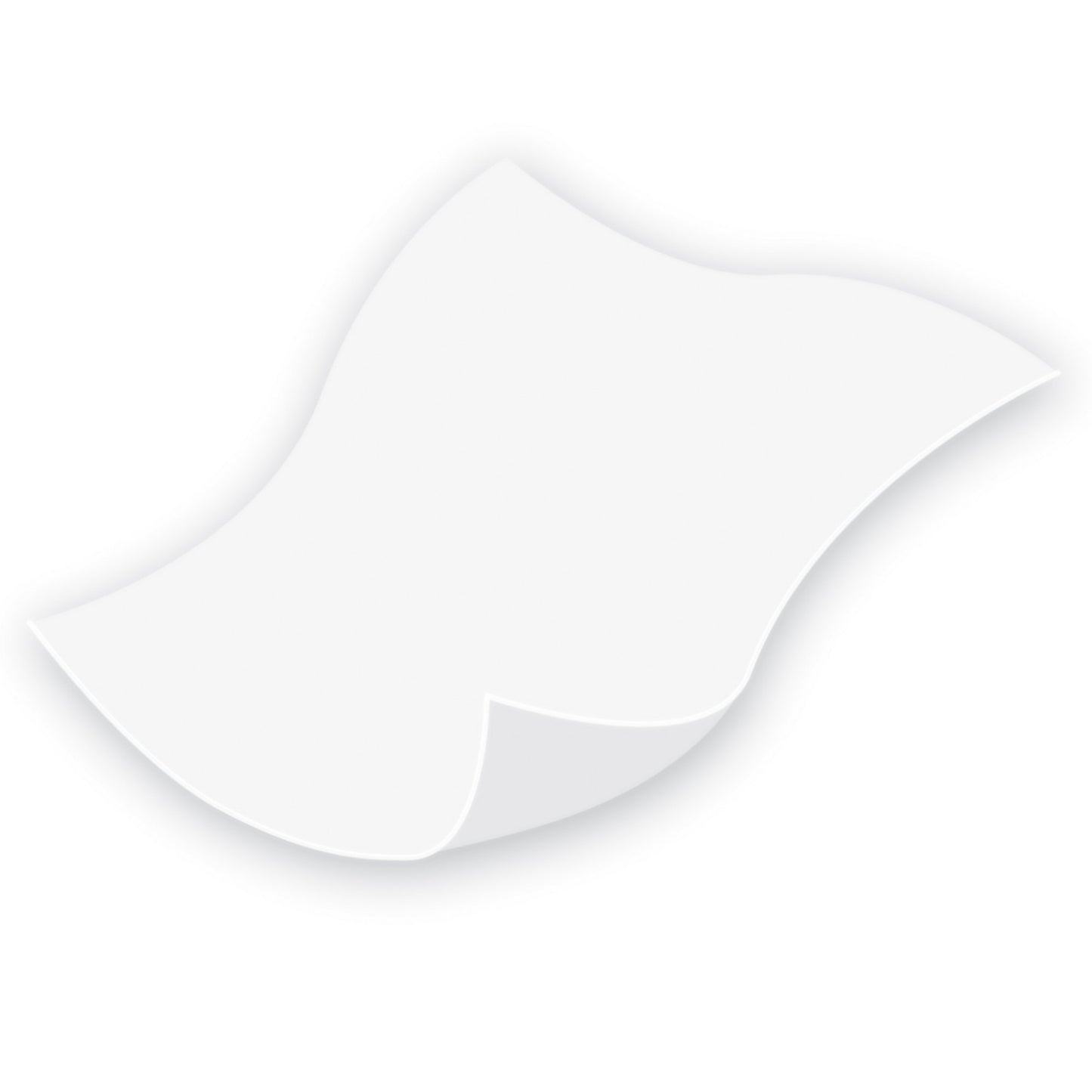 White disposable wipe on a white background