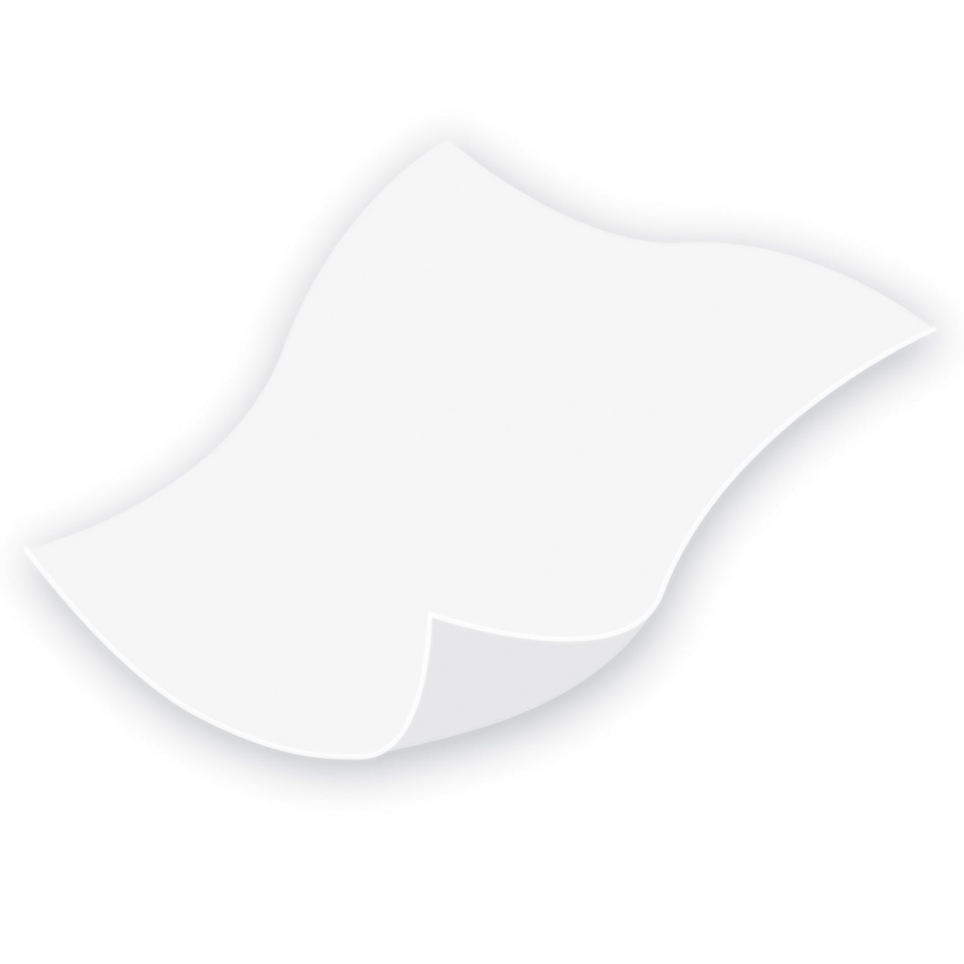 White disposable wipe on a white background