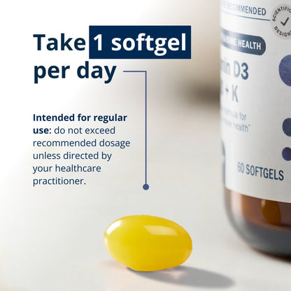 Directions for use for a bottle of Metagenics Vitamin d3 10,000 + K