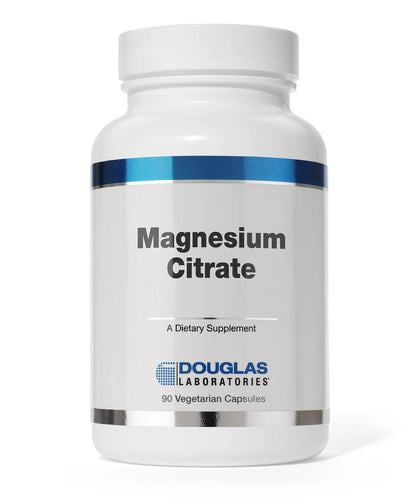 A bottle of Douglas Labs Magnesium Citrate dietary supplement containing 60 vegetarian capsules.