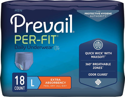 Prevail Per-Fit Protective Underwear for Men, Extra Absorbency-(PFM-512, PFM-513, PFM-514)
