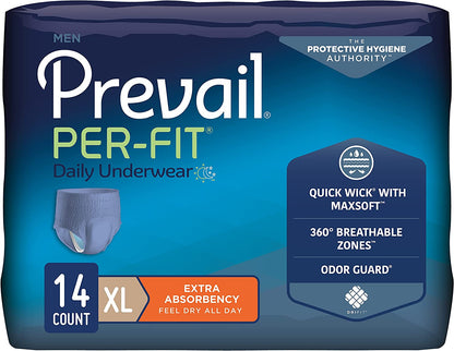 Prevail Per-Fit Protective Underwear for Men, Extra Absorbency-(PFM-512, PFM-513, PFM-514)