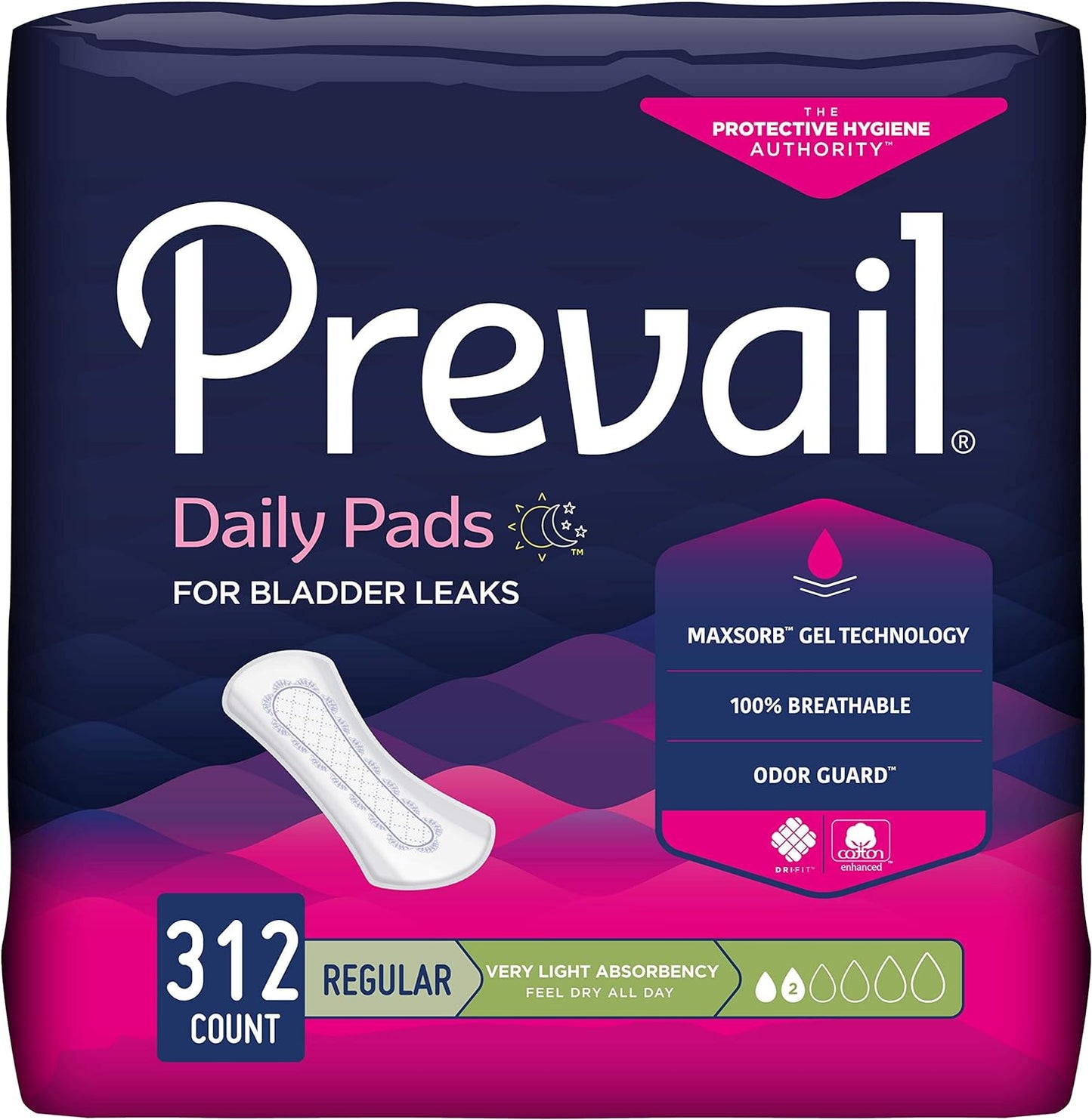 Prevail Bladder Control Pads, Very Light Absorbency, Regular (PV-926)