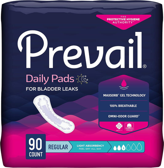 Prevail Bladder Control Pads for Women, Light Absorbency, Regular Length- (PV-930)