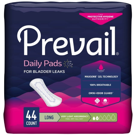 Prevail Bladder Control Pads for Women, Very Light Absorbency, Long Length- (PV-944)