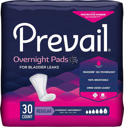 Bladder Control Pad Prevail® Daily Pads Overnight 16 Inch Length-Heavy Absorbency (PVX-120)