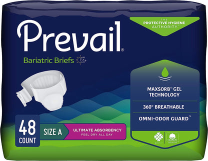Prevail Proven Bariatric Brief with Tabs | Unisex | Size A | Ultimate A-  (PV-017) | 48 Count