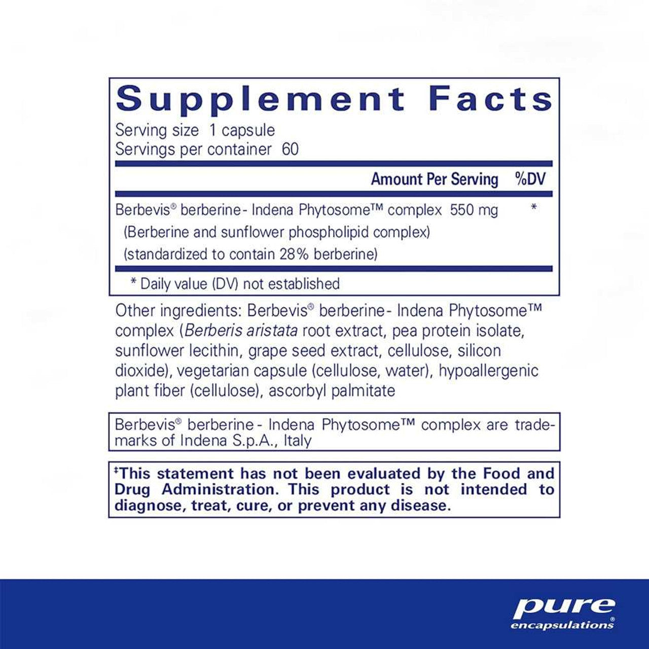 A white and blue picture of the label with supplement facts.