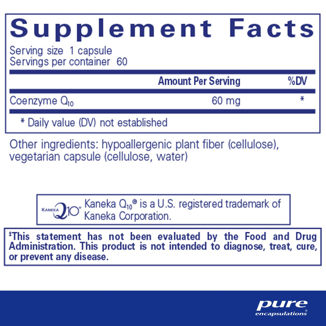 A picture of the supplement facts label.  